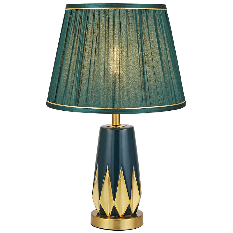 Настольная лампа с абажуром Femia Green Gold Table Lamp Зеленый Золотой Настольная лампа с абажуром Femia Green Gold Table Lamp Зеленый Золотой в Воронеже | Loft Concept