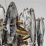 Люстра подвесная с овальными подвесками из стекла дымчатого цвета Harlow Crystal Round варинант исполнения - 4 | Loft Concept в Воронеже