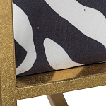 Кресло с металлическим золотистым каркасом и мягкой обивкой с чёрно-белым принтом зебры Wild animals варинант исполнения - 4 | Loft Concept в Воронеже