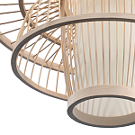 Подвесной светильник фигурный из деревянных прутьев с плафоном из натуральной ткани Light Inside the Cell варинант исполнения - 7 | Loft Concept в Воронеже