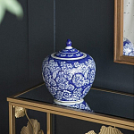 Ваза округлой формы с синей росписью и цветочным узором Blue & White Ornament варинант исполнения - 5 | Loft Concept в Воронеже