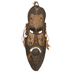 Деревянная резная маска ручной работы Papuan Wooden Mask варинант исполнения - 1 | Loft Concept в Воронеже