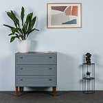 Комод серый из массива бука с 3-мя ящиками Wenge Light варинант исполнения - 5 | Loft Concept в Воронеже