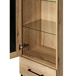 Шкаф-витрина в стиле лофт с чёрной стеклянной дверью Urban Style Space варинант исполнения - 3 | Loft Concept в Воронеже