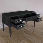 Большой Рабочий стол Primo с 5 выдвижными ящиками Черный дуб варинант исполнения - 8 | Loft Concept в Воронеже