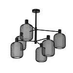 Люстра потолочная с абажурами из металлической сетки Loft Grid Pendant Gold варинант исполнения - 5 | Loft Concept в Воронеже