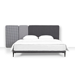 Кровать с большим мягким изголовьем Unity Dark Grey Bed варинант исполнения - 2 | Loft Concept в Воронеже