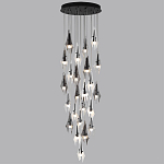 Люстра каскадная с 24-мя рельефными прозрачными плафонами в форме лепестков Glass Pod  варинант исполнения - 5 | Loft Concept в Воронеже