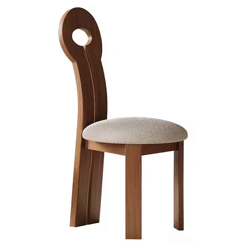 Стул деревянный с обивкой из ткани букле Cushion Wooden Chair Коричневый Черный Белый Стул деревянный с обивкой из ткани букле Cushion Wooden Chair Коричневый Черный Белый в Воронеже | Loft Concept