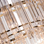 Люстра подвесная круглая с прозрачными хрустальными трубками и золотистым каркасом Диаметр 60 см Hexagon Tube Light варинант исполнения - 3 | Loft Concept в Воронеже