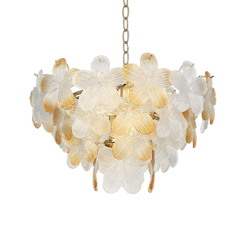Люстра конусообразная с цветочными мотивами Light Floral Glow Прозрачный Янтарный Золотой в Воронеже | Loft Concept 