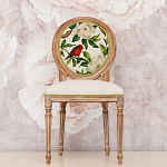 Стул бежевый из натурального бука с изображением птица в саду Blooming Birds варинант исполнения - 3 | Loft Concept в Воронеже