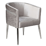 Стул серый велюровый со стеганной спинкой Focus on Convenience варинант исполнения - 1 | Loft Concept в Воронеже