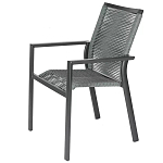 Стул темно-серый с высокой плетеной спинкой и сиденьем Braided Strength варинант исполнения - 6 | Loft Concept в Воронеже