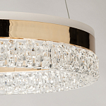 Люстра в виде кольца золотого цвета с прозрачными вставками Radiant Rail варинант исполнения - 9 | Loft Concept в Воронеже