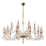 Люстра с 18-ю лампочками и изогнутыми прозрачными элементами из стекла Twisted Glass Candles Chandelier варинант исполнения - 2 | Loft Concept в Воронеже