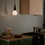 Подвесной светильник каплевидной формы с комбинированным плафоном из стали и белого матового стекла Kichler варинант исполнения - 9 | Loft Concept в Воронеже