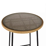 Барный столик с круглой плетеной столешницей Wicker Table Top варинант исполнения - 4 | Loft Concept в Воронеже