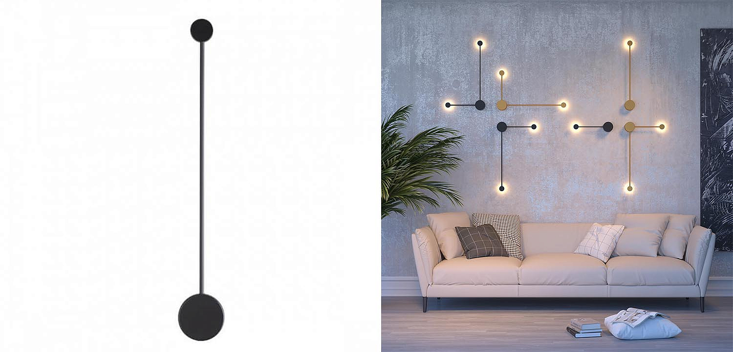 Бра Pin Wall Light Black 70 - Loft-Concept в Воронеже