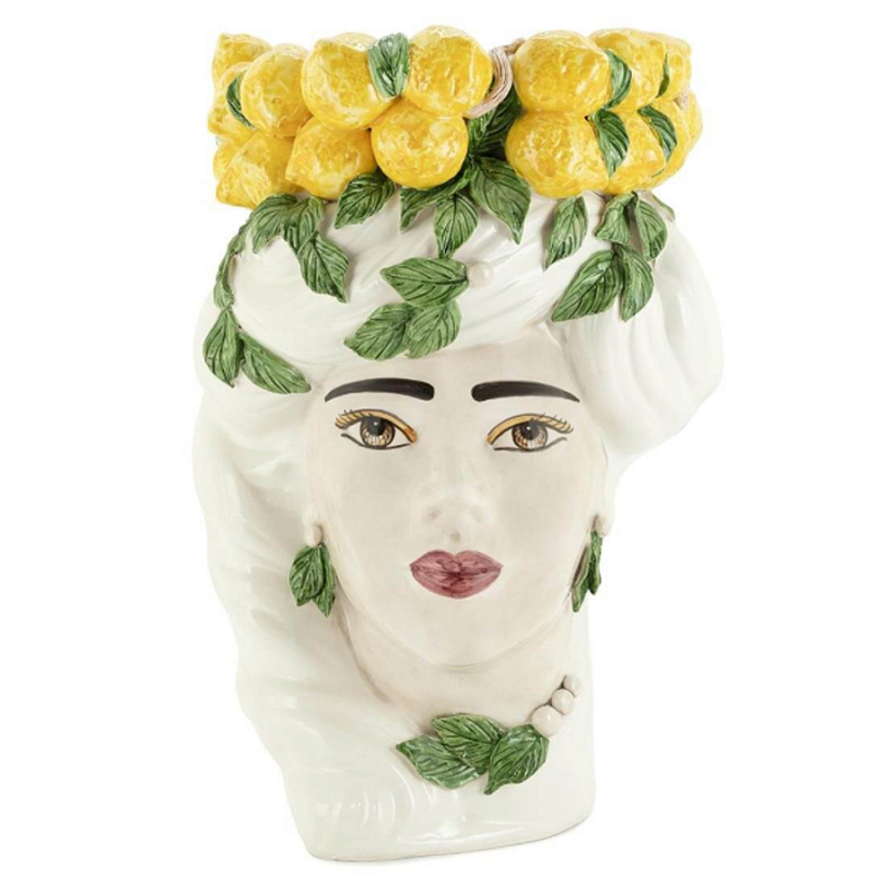 Ваза VASE LEMON HEAD LADY BIG Желтый Белый в Воронеже | Loft Concept 