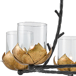 Люстра с прозрачными стеклянными абажурами и каркасом в виде черных веток Blooming Flower варинант исполнения - 1 | Loft Concept в Воронеже