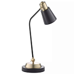 Настольная лампа с наклонным корпусом и подвижным плафоном в сочетании золотистого и чёрного цвета Work Surface Light варинант исполнения - 3 | Loft Concept в Воронеже