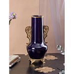 Ваза темно-синяя фарфоровая с бронзовыми ручками и ножками Eden Garden варинант исполнения - 4 | Loft Concept в Воронеже