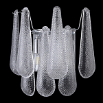 Бра с подвесками из рифленного стекла в форме капель на основании цвета хром Textured Glass варинант исполнения - 4 | Loft Concept в Воронеже