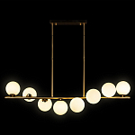 Люстра на штанге с 8-ю белыми шарообразными плафонами Bubble Chandelier варинант исполнения - 1 | Loft Concept в Воронеже
