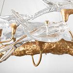 Люстра подвесная с прозрачными стеклянными птичками на ветвях Диаметр 80 см Serip Voa варинант исполнения - 9 | Loft Concept в Воронеже