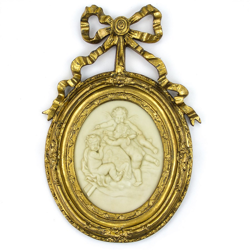 Аксессуар на стену Cameo with Putti Золотой Молочный Аксессуар на стену Cameo with Putti Золотой Молочный в Воронеже | Loft Concept
