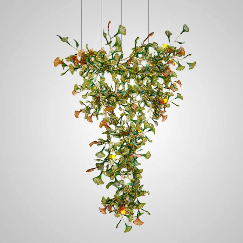 Люстра на ветвистом каркасе с листьями Green Floral Attraction Зеленый Латунь Люстра на ветвистом каркасе с листьями Green Floral Attraction Зеленый Латунь в Воронеже | Loft Concept