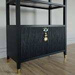 Стеллаж со стеклянными полками Elsa Dreams Black варинант исполнения - 4 | Loft Concept в Воронеже