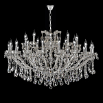 Люстра подвесная двухъярусная с 30-ю лампочками и прозрачными хрустальными подвесками на хромированном основании Crystal lamps варинант исполнения - 2 | Loft Concept в Воронеже