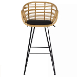 Стул барный с ротанговым плетением Half Bar Chair with Wicker с подлокотниками варинант исполнения - 1 | Loft Concept в Воронеже