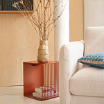 Оранжевый приставной стол из металла Lattice варинант исполнения - 7 | Loft Concept в Воронеже