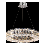 Люстра подвесная круглая из прозрачного хрусталя с корпусом из металла цвета хром Selfsufficient варинант исполнения - 3 | Loft Concept в Воронеже