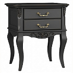 Тумба прикроватная черная из массива бука в стиле прованс Black Provence варинант исполнения - 3 | Loft Concept в Воронеже