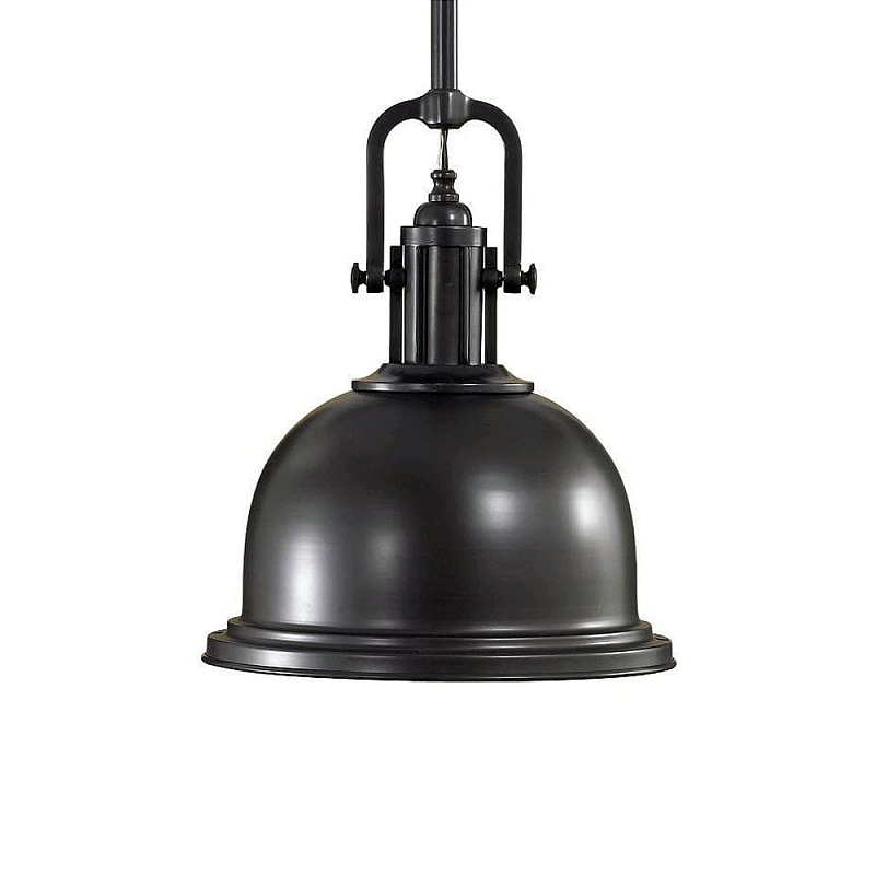Подвесной светильник в индустриальном стиле с черным металлическим купольным плафоном Feiss Черный в Воронеже | Loft Concept 