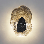 Бра с волнообразным стеклянным плафоном и вставкой из мрамора Liquid Stone варинант исполнения - 13 | Loft Concept в Воронеже