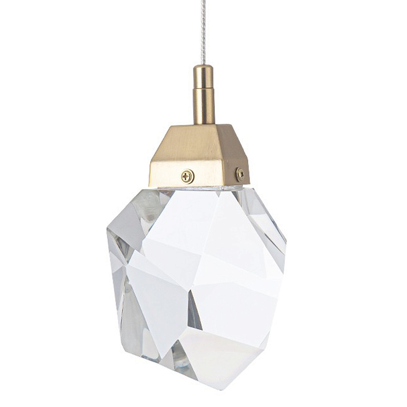 Подвесной светильник с хрустальным плафоном Esme Crystal Brass Hanging lamp Прозрачный Латунь Подвесной светильник с хрустальным плафоном Esme Crystal Brass Hanging lamp Прозрачный Латунь в Воронеже | Loft Concept