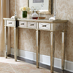 Консоль зеркальная в цвете шампань с 3-мя ящиками Hyaloid варинант исполнения - 1 | Loft Concept в Воронеже