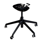 Стул с мягкой синей обивкой из велюра и подъемно-поворотным механизмом на черных колесиках Harper Blue варинант исполнения - 4 | Loft Concept в Воронеже