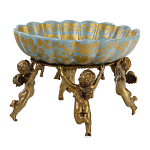 Чаша с орнаментом на бронзовых ножках в виде ангелов Eden Garden варинант исполнения - 2 | Loft Concept в Воронеже