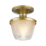 Потолочный светильник для ванных комнат с плафоном из прессованного фактурного стекла Quoizel варинант исполнения - 6 | Loft Concept в Воронеже