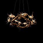 Люстра подвесная с прозрачными стеклянными птичками на ветвях Диаметр 80 см Serip Voa варинант исполнения - 8 | Loft Concept в Воронеже