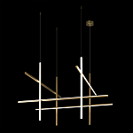 Люстра с 8-ю пересекающимися цилиндрическими плафонами на тонких тросах Trumpet tube варинант исполнения - 3 | Loft Concept в Воронеже