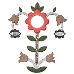 Зеркало-цветок из картона в русском стиле варинант исполнения - 1 | Loft Concept в Воронеже