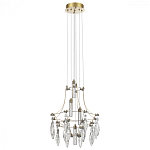 Люстра подвесная из металла с хрустальными подвесками прозрачного цвета Quasar 41 варинант исполнения - 2 | Loft Concept в Воронеже