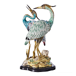 Статуэтка в виде двух птиц из фарфора с бронзовыми элементами Bird of the Garden of Eden варинант исполнения - 1 | Loft Concept в Воронеже